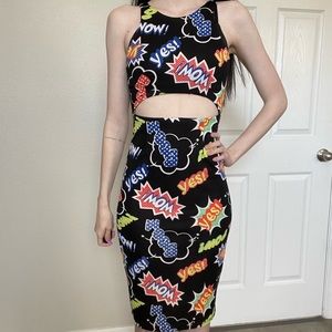Pop word cutout dress
